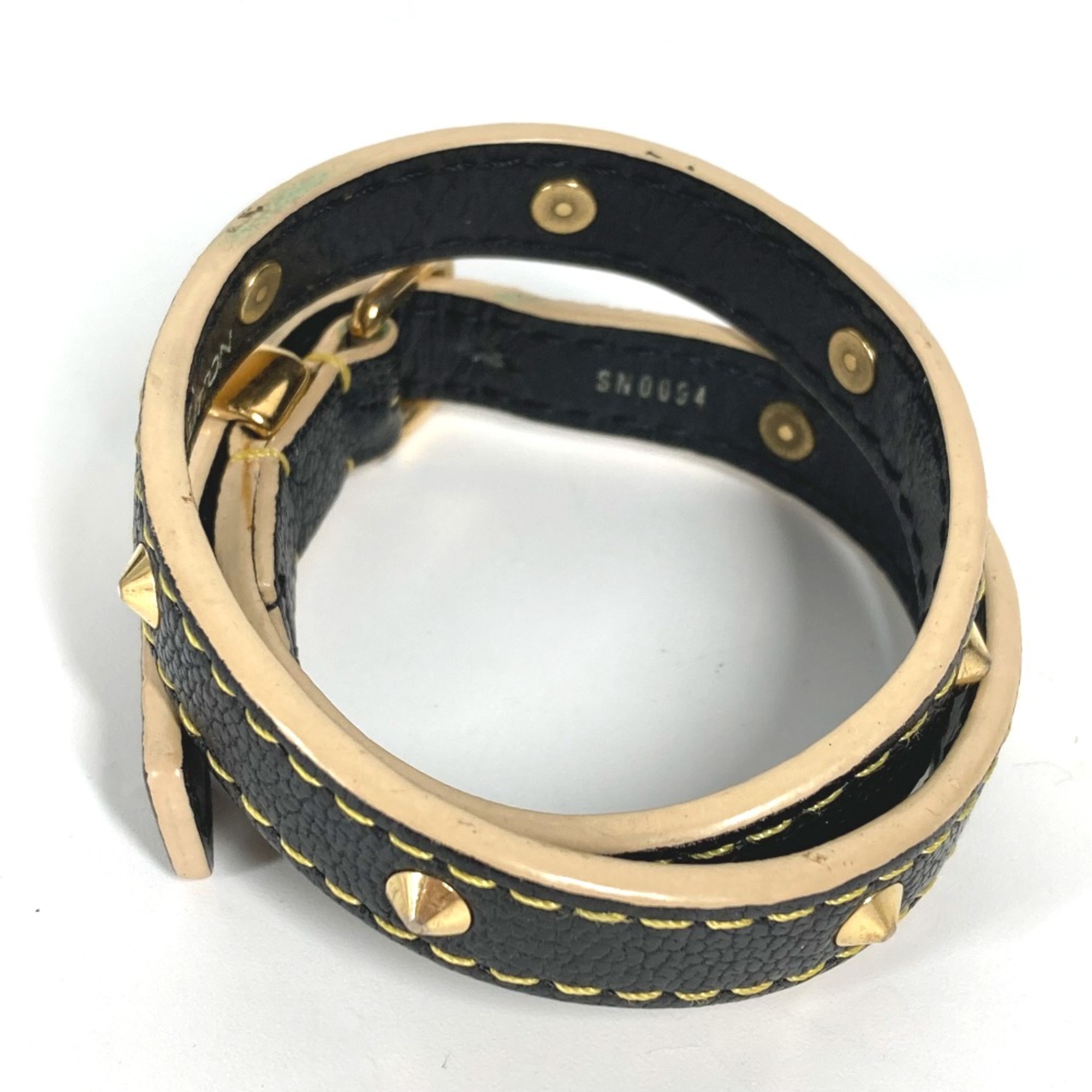 Louis Vuitton M91844 Suhali Studs accessories double Bracelet Noir Black