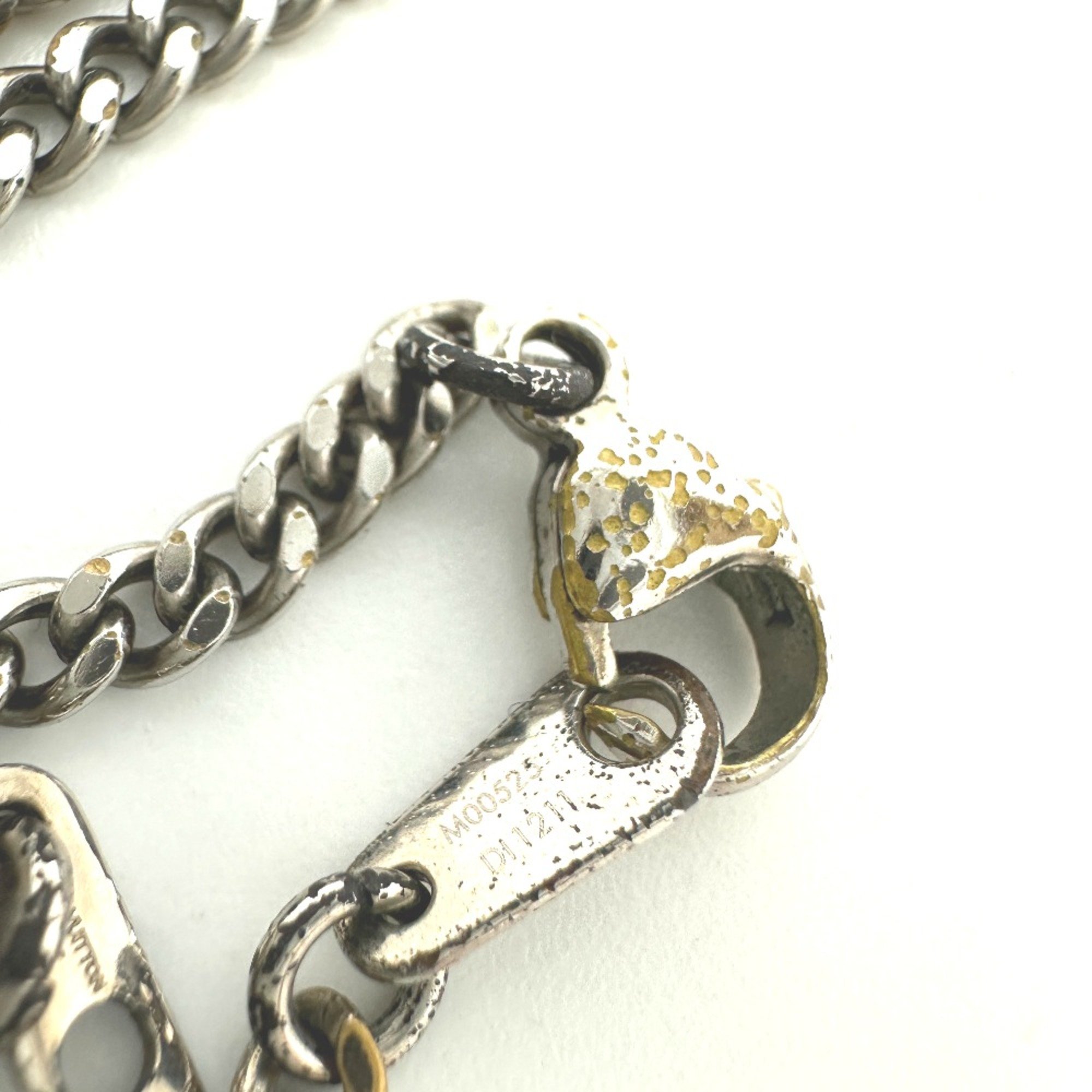 Louis Vuitton M00525 Monogram Padlock Necklace Silver