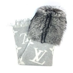 Louis Vuitton M70722 fringe fur Scarf Griperles gray