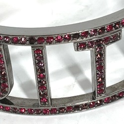 Louis Vuitton Accessories Bracelet Logo Rhinestone Bangle Silver Pink Based