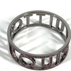 Louis Vuitton Accessories Bracelet Logo Rhinestone Bangle Silver Pink Based