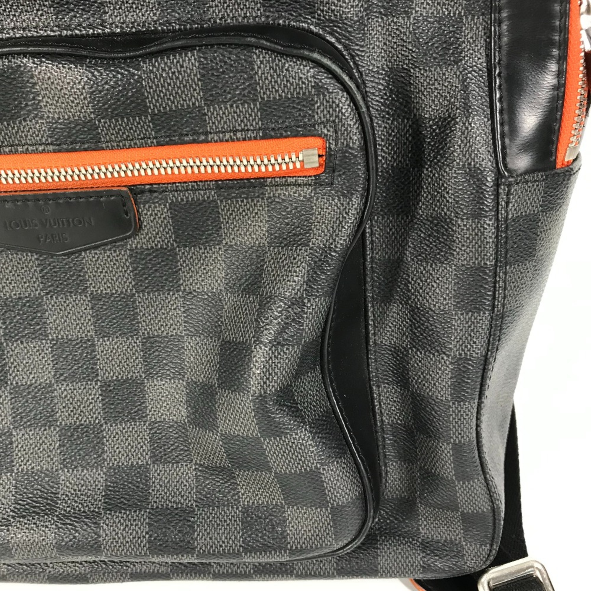 Louis Vuitton N42403 Damier Graphite backpack bag Backpack Black Orange