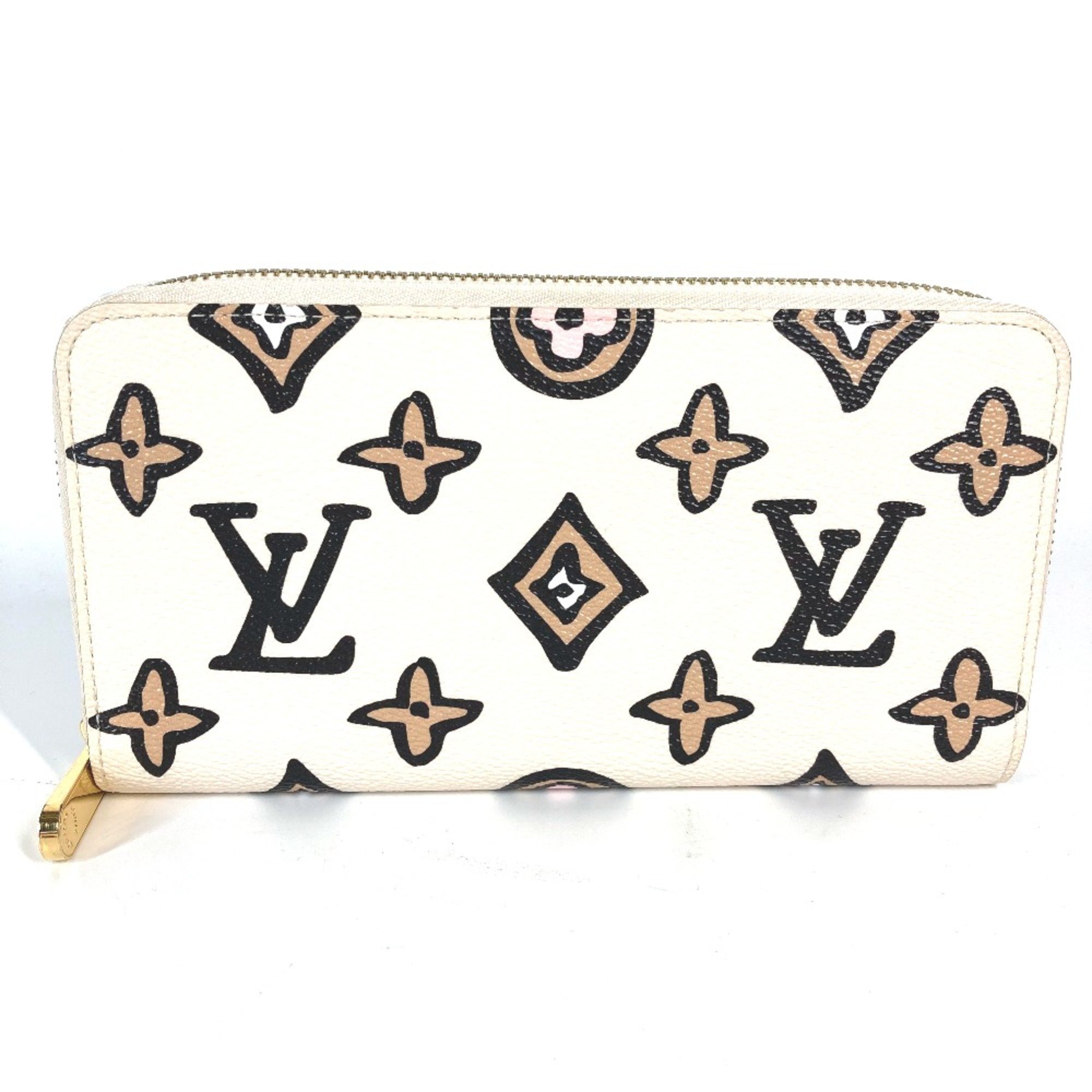 Louis Vuitton M80676 wild at Heart Zip Around Long Wallet claim Beige