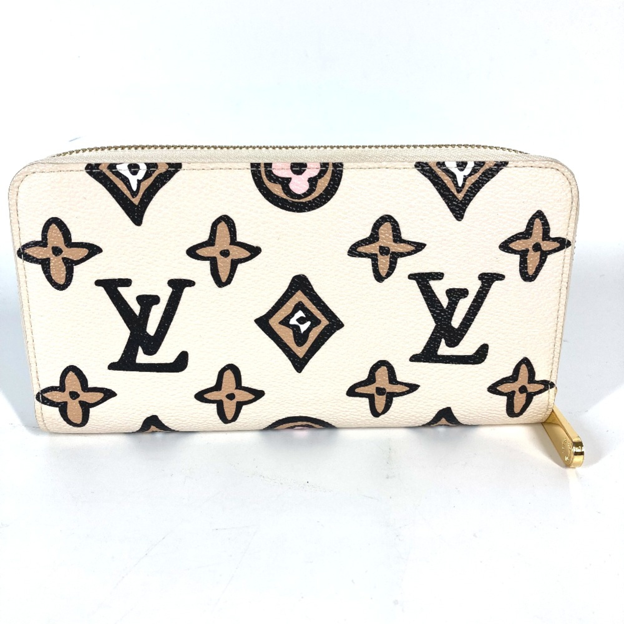 Louis Vuitton M80676 wild at Heart Zip Around Long Wallet claim Beige