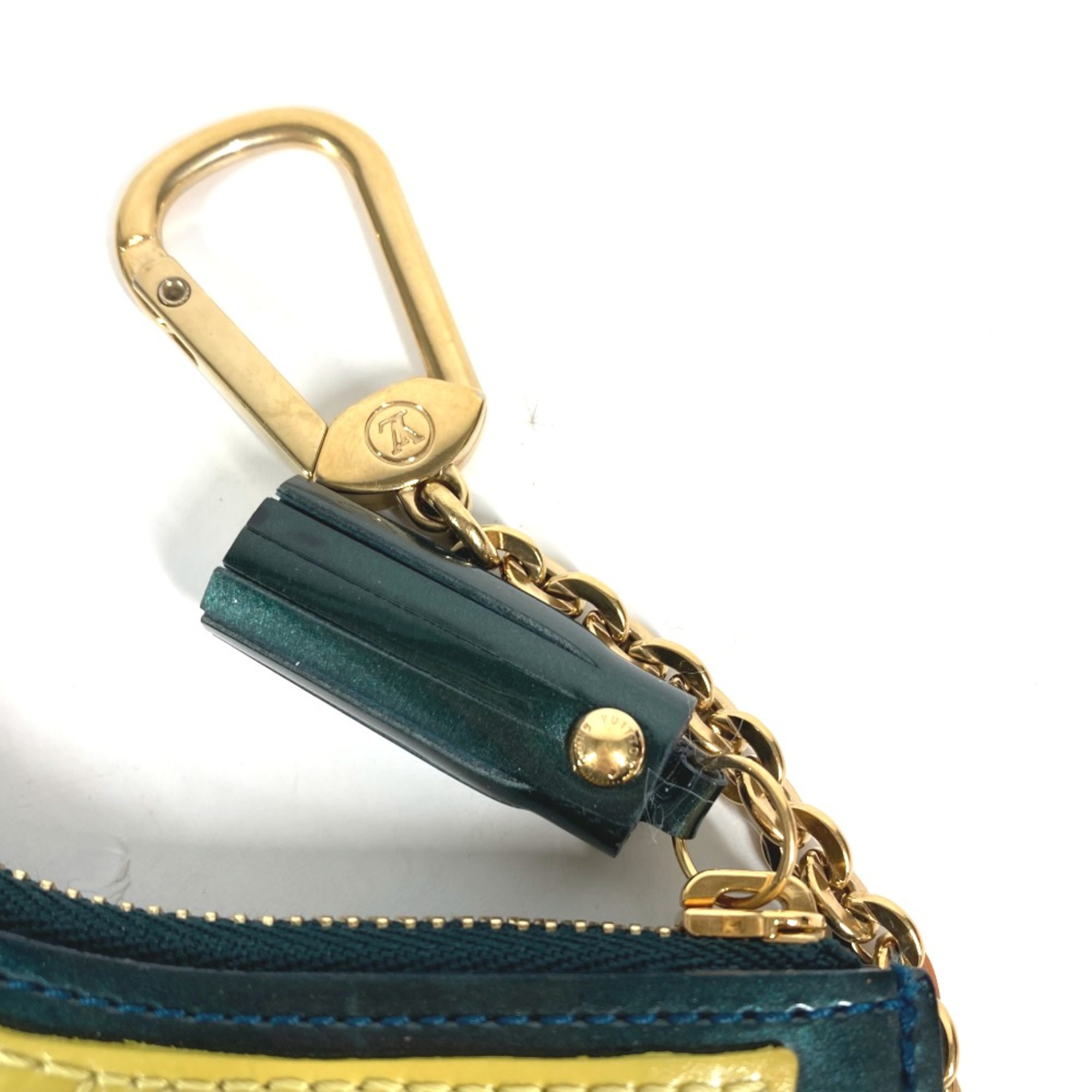 Louis Vuitton M91405 MonogramVernis Bag Charm Wallet Coin Compartment Bird coin purse Blue Nuit