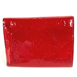 Louis Vuitton M62317 Monogram Vernis Compact Wallet with Rhinestones Trifold wallet Red