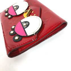 Louis Vuitton M62317 Monogram Vernis Compact Wallet with Rhinestones Trifold wallet Red