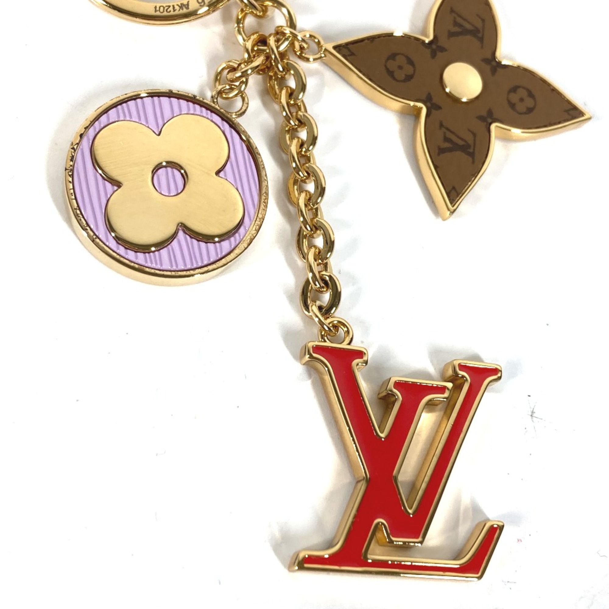 Louis Vuitton M00556 Monogram Key Holder Key Ring charm Gold x Red x Pink