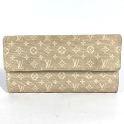 Louis Vuitton M95311 Monogram Mini-Lin flap Long Wallet Dune Beige