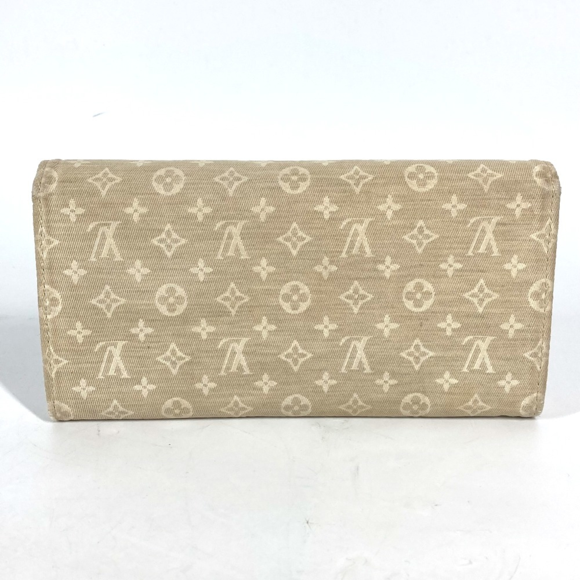 Louis Vuitton M95311 Monogram Mini-Lin flap Long Wallet Dune Beige