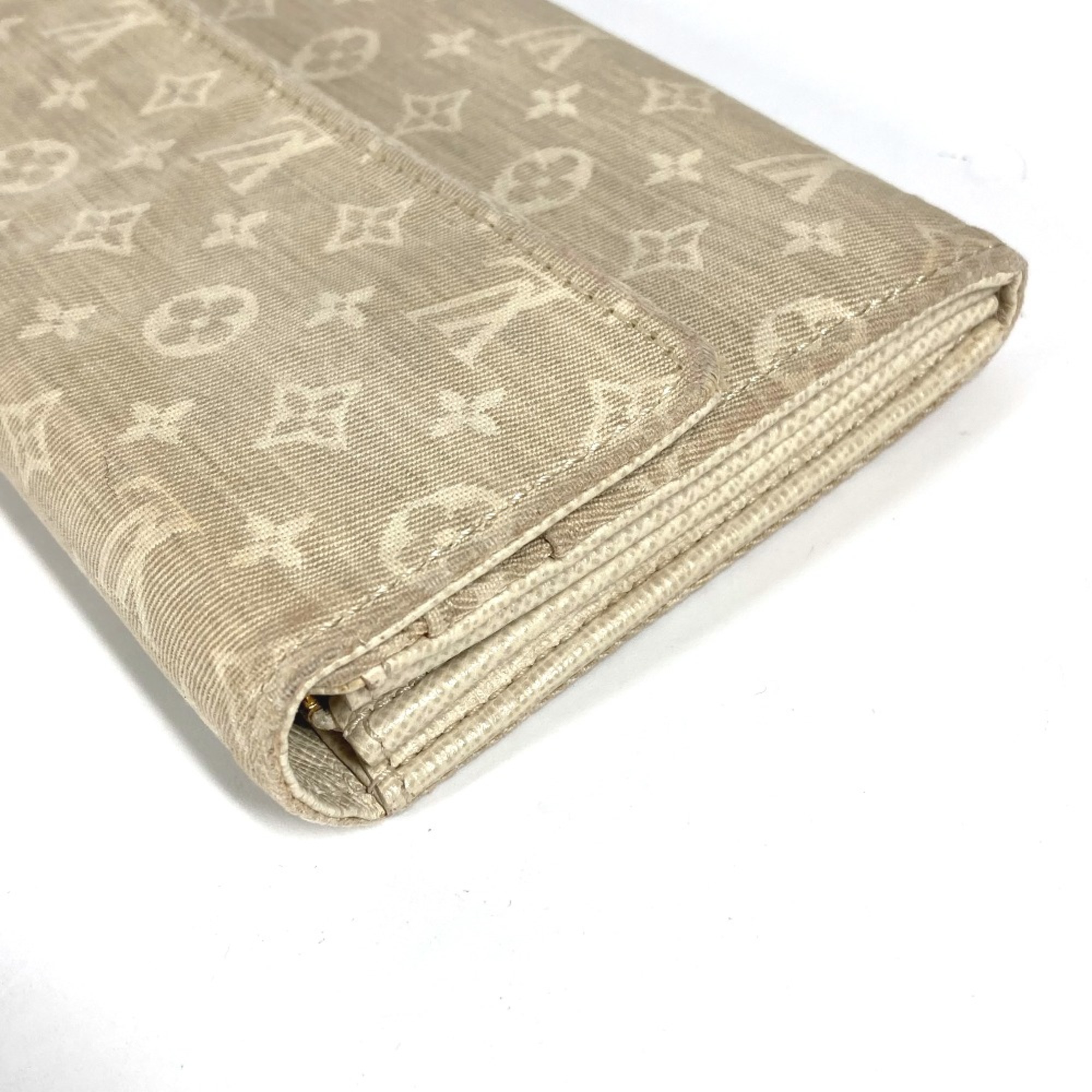 Louis Vuitton M95311 Monogram Mini-Lin flap Long Wallet Dune Beige