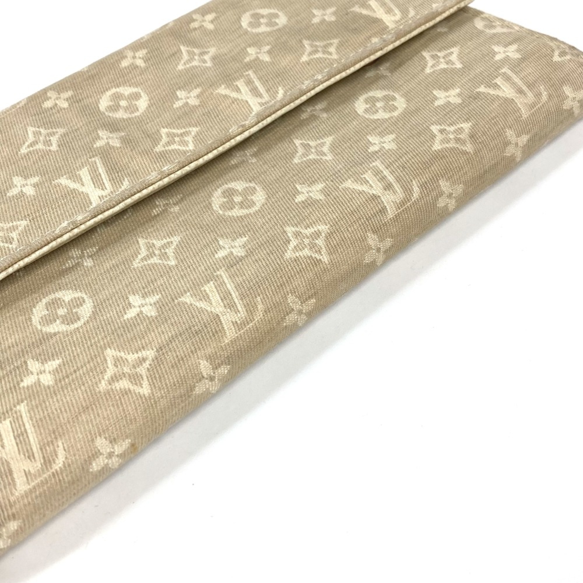 Louis Vuitton M95311 Monogram Mini-Lin flap Long Wallet Dune Beige