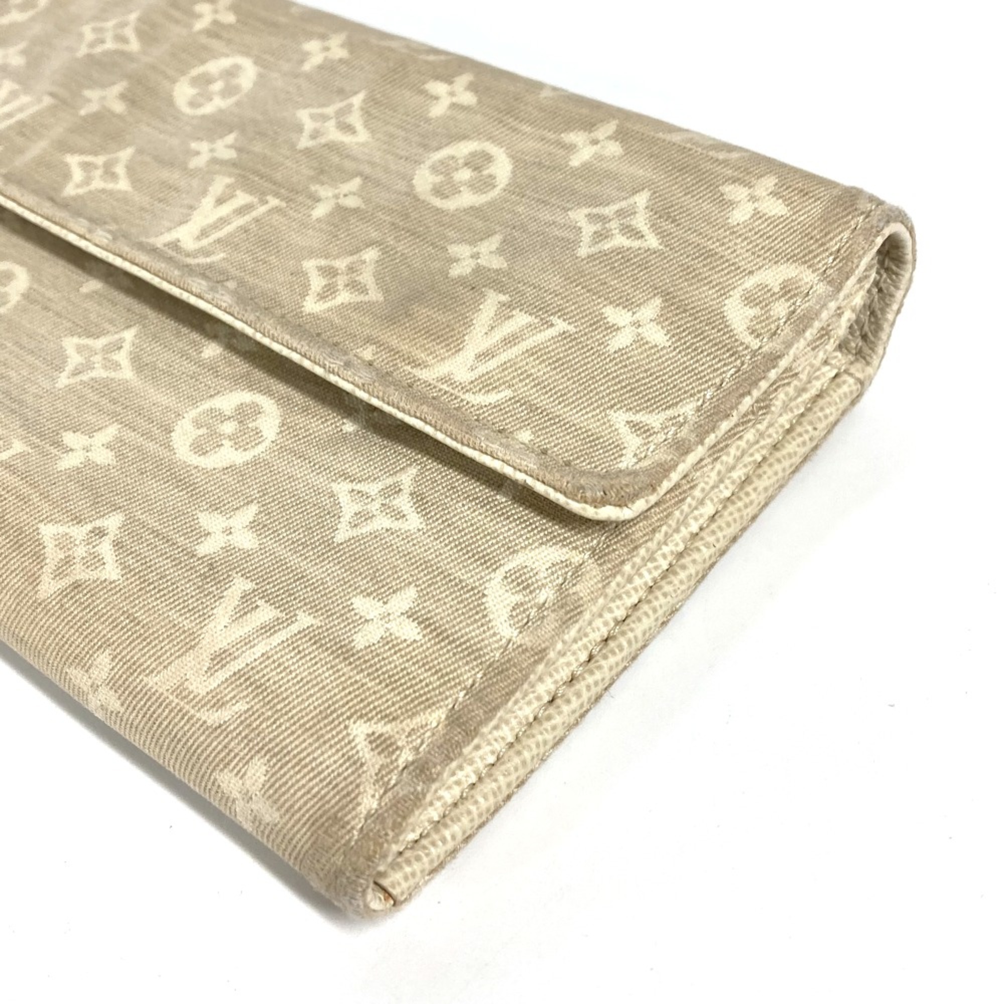 Louis Vuitton M95311 Monogram Mini-Lin flap Long Wallet Dune Beige