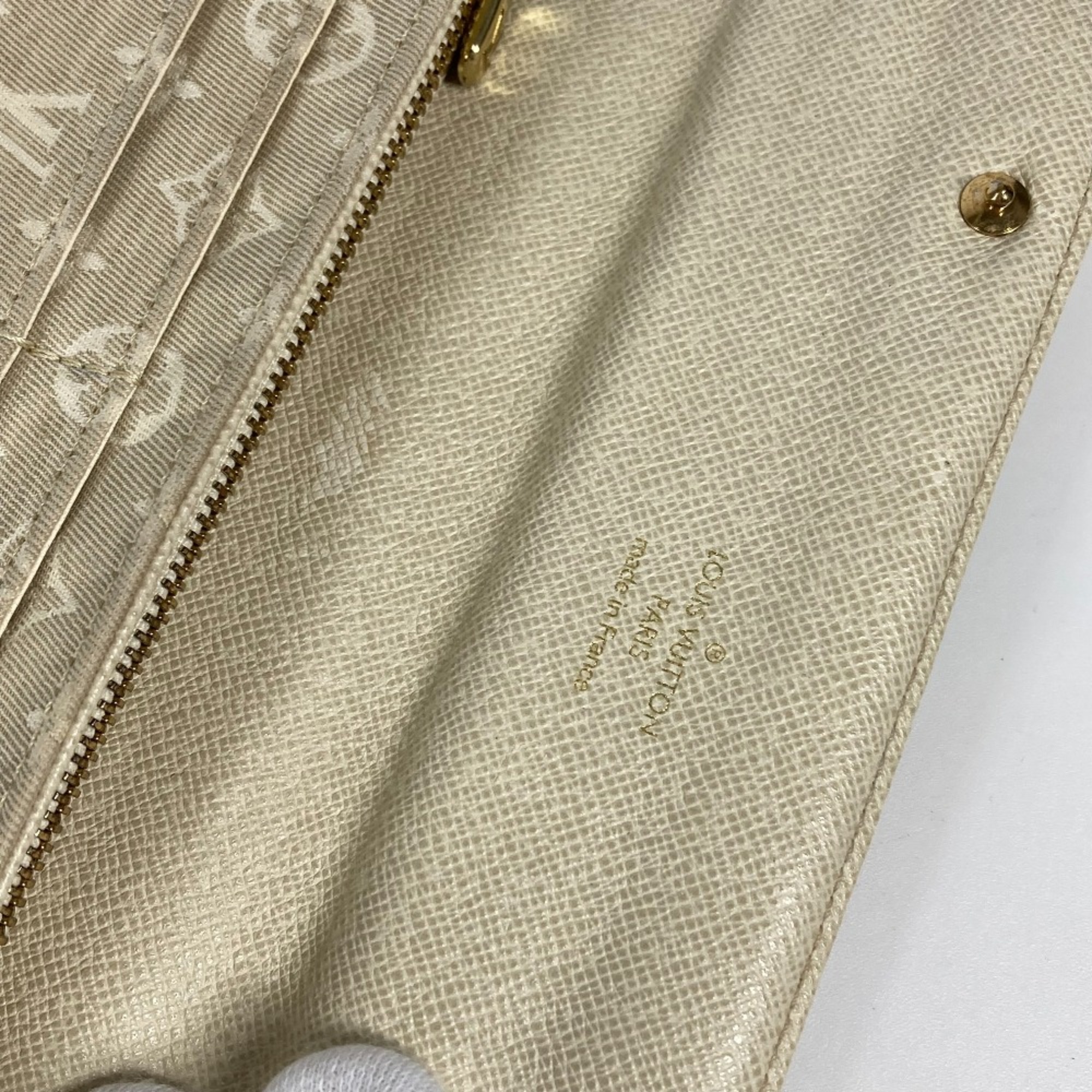 Louis Vuitton M95311 Monogram Mini-Lin flap Long Wallet Dune Beige