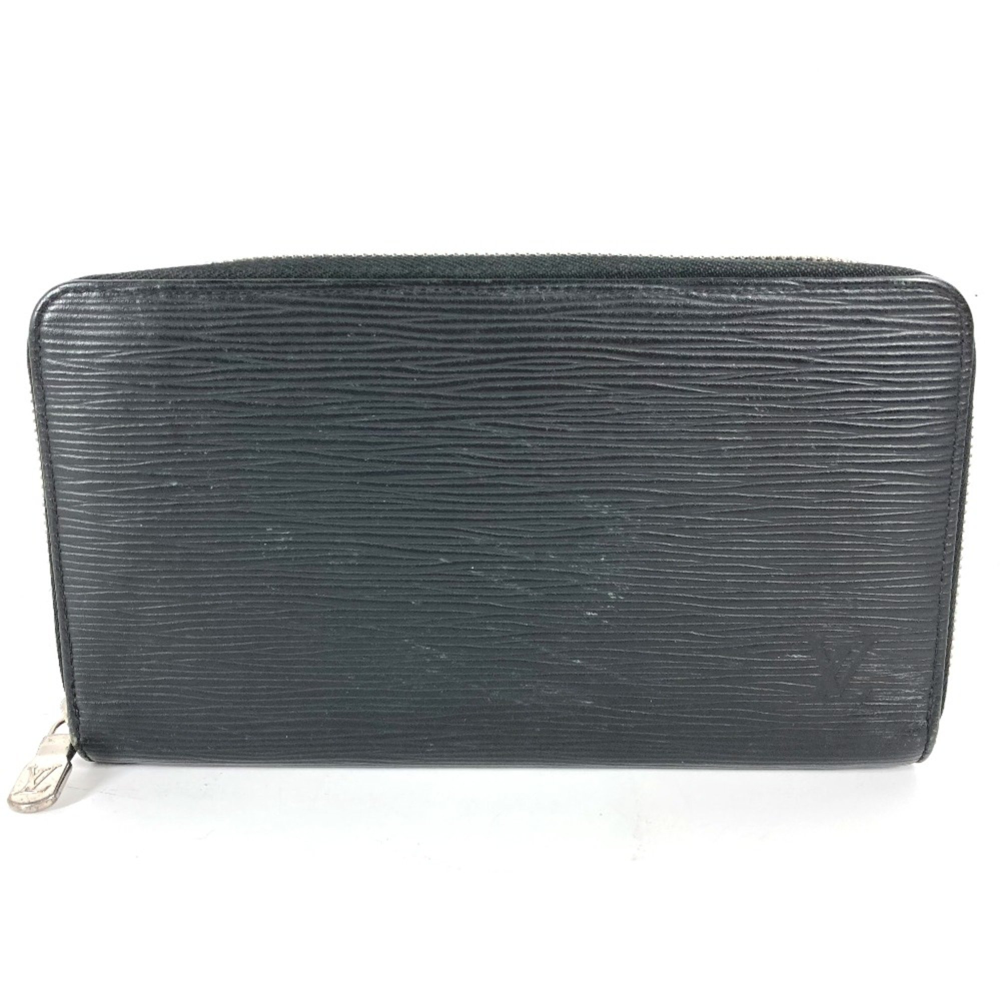 Louis Vuitton M62643 Epi Zip Around Long Wallet Noir Black