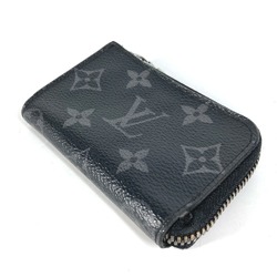 Louis Vuitton M63536 MonogramEclipse L-shaped zipper Wallet Coin Compartment coin purse Black