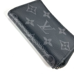 Louis Vuitton M63536 MonogramEclipse L-shaped zipper Wallet Coin Compartment coin purse Black