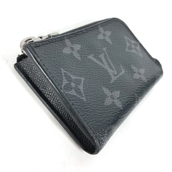 Louis Vuitton M63536 MonogramEclipse L-shaped zipper Wallet Coin Compartment coin purse Black