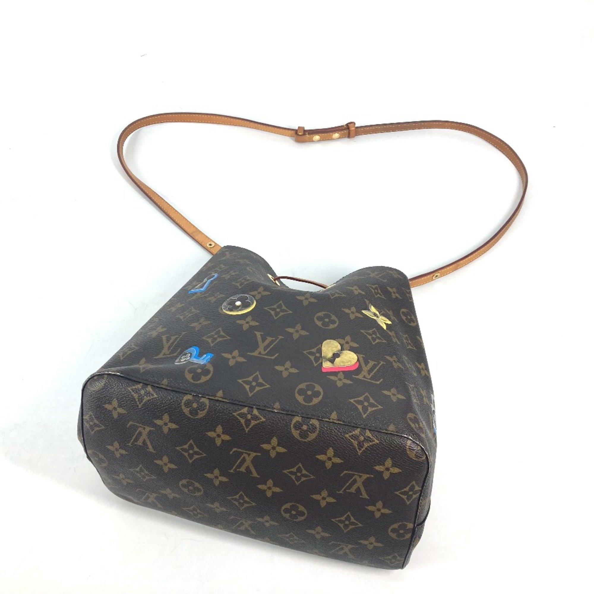 Louis Vuitton M44369 Monogram love lock Crossbody Drawstring Bag Shoulder Bag Brown