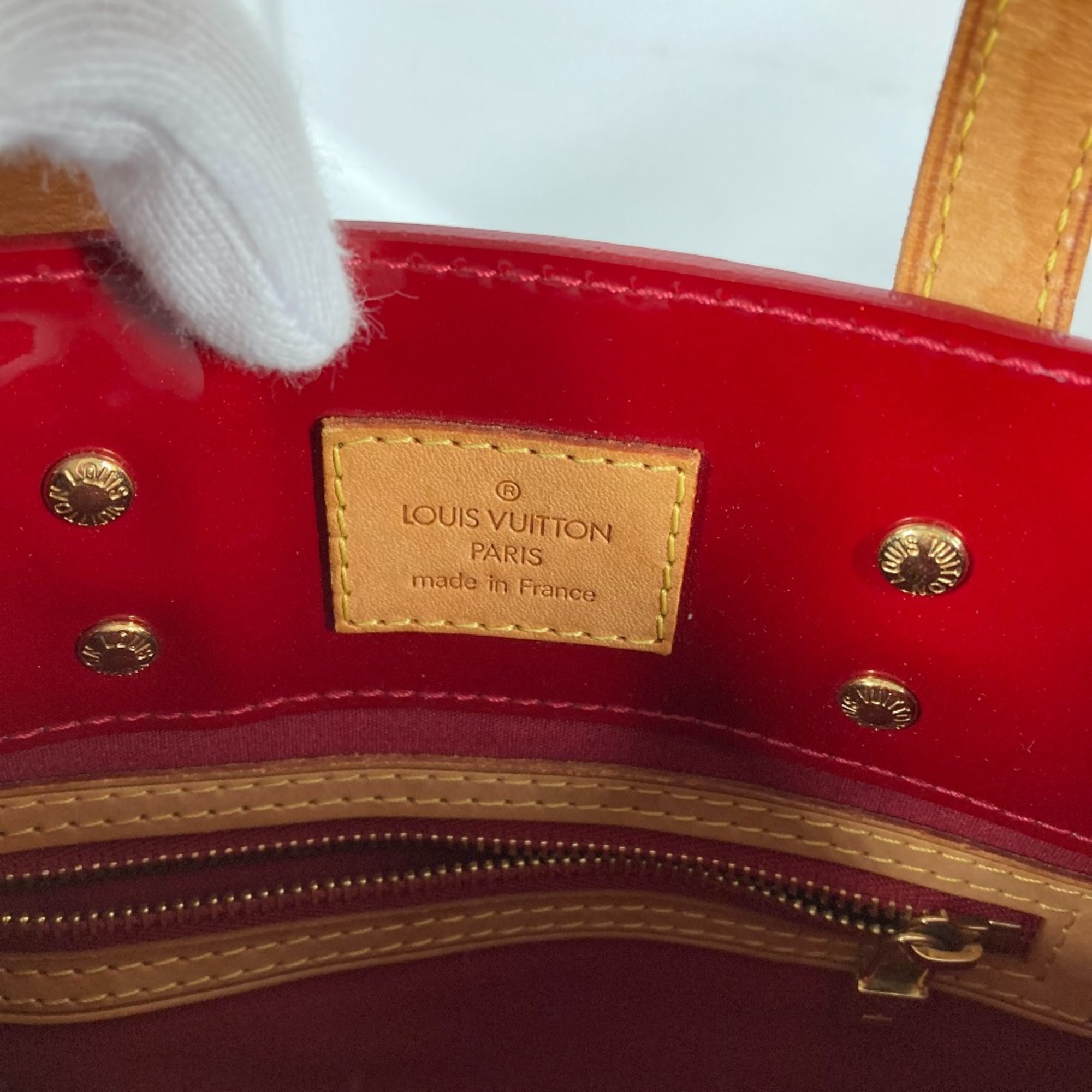 Louis Vuitton M91990 MonogramVernis Bag Hand Bag Red