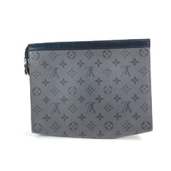 Louis Vuitton M69535 Monogram Eclipse Reverse pouch bag Clutch bag gray Black