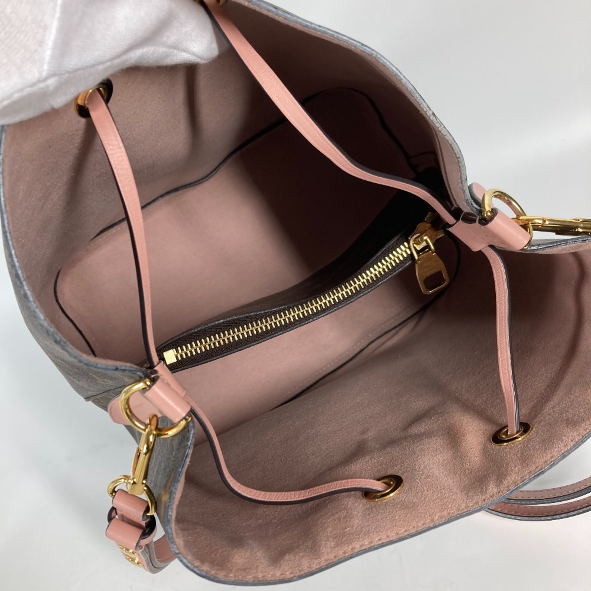 Louis Vuitton M44022 Monogram drawstring bag Shoulder Bag Rose-Poodle pink Brown