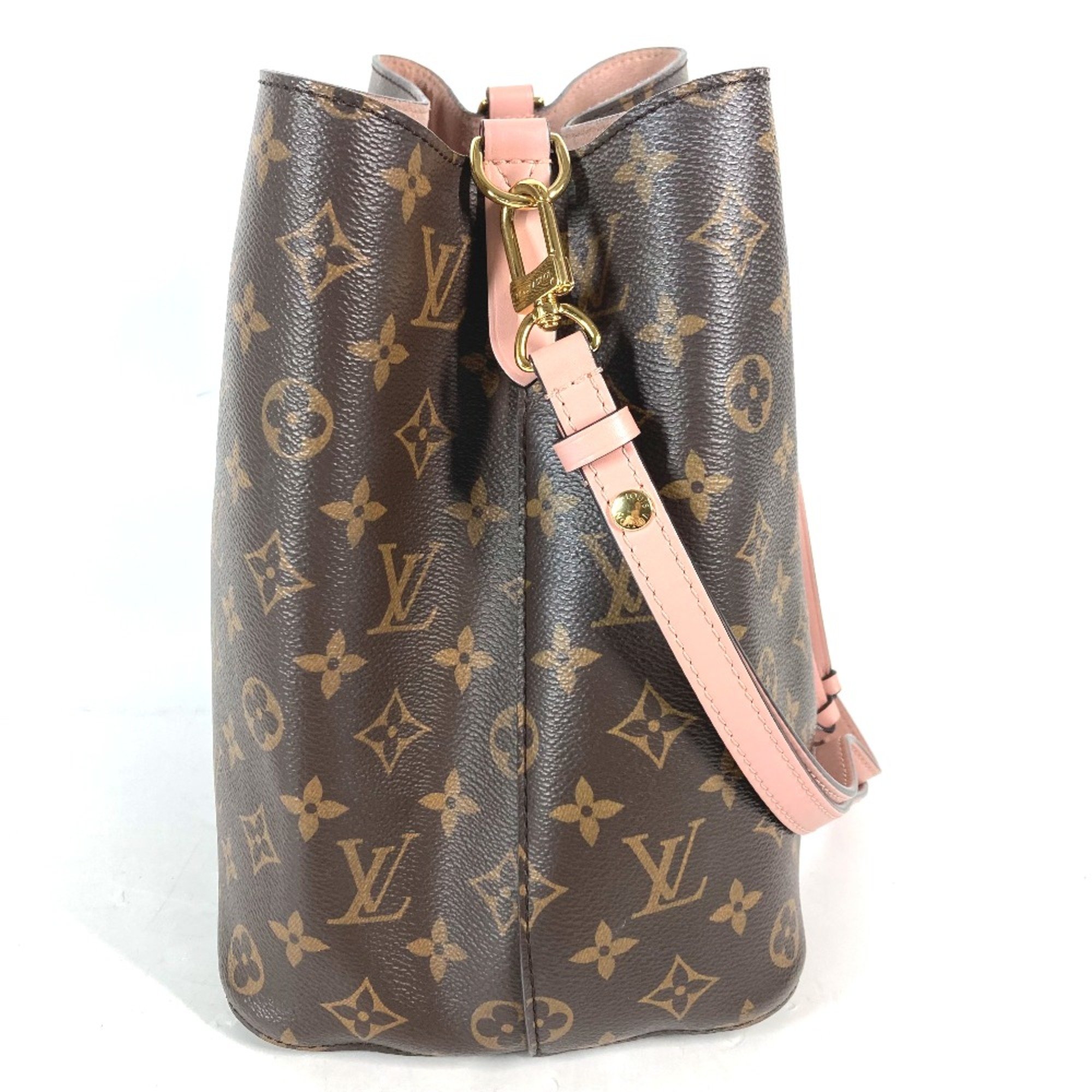 Louis Vuitton M44022 Monogram drawstring bag Shoulder Bag Rose-Poodle pink Brown