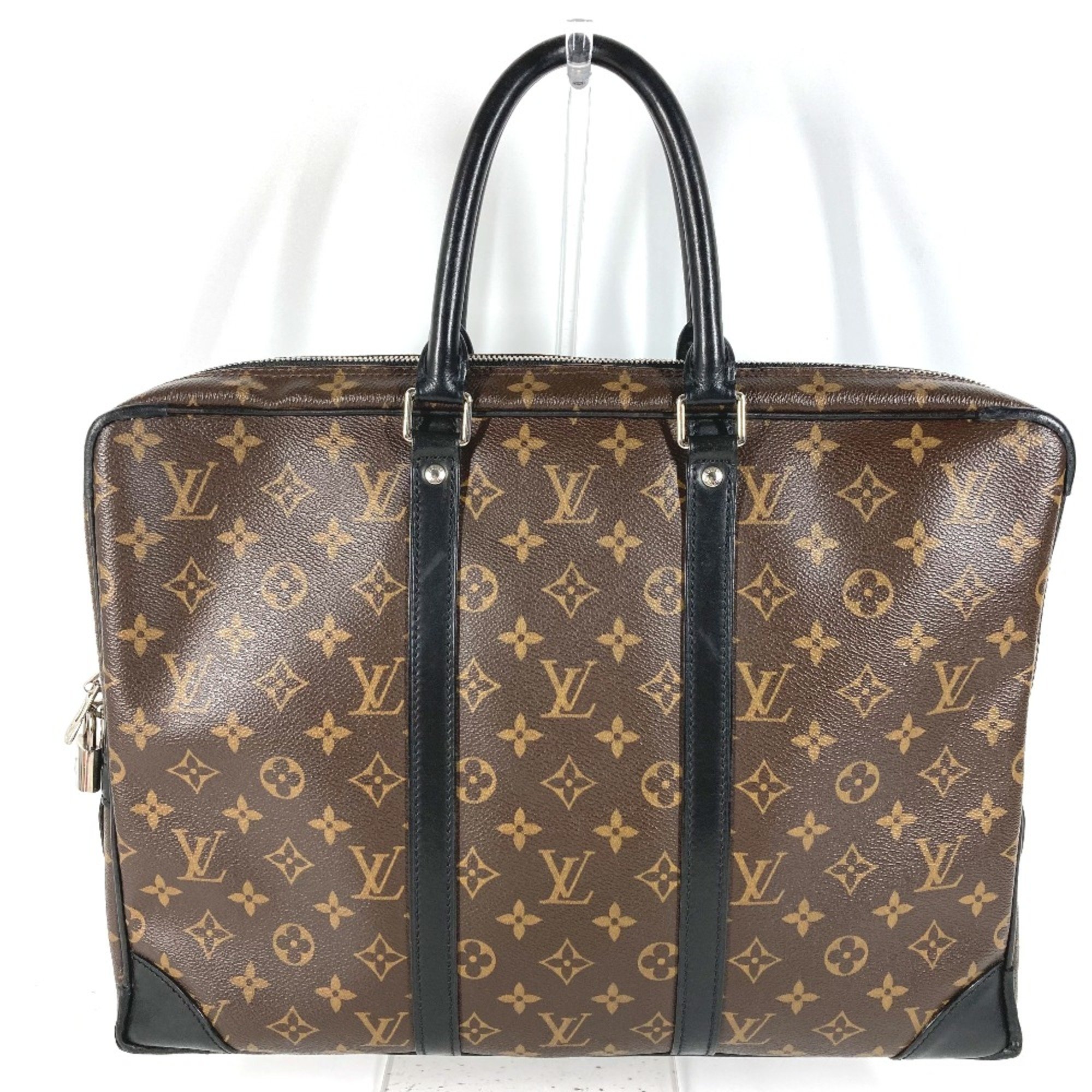 Louis Vuitton M40225 MonogramMacassar Bag Tote Bag Business bag Brown Black