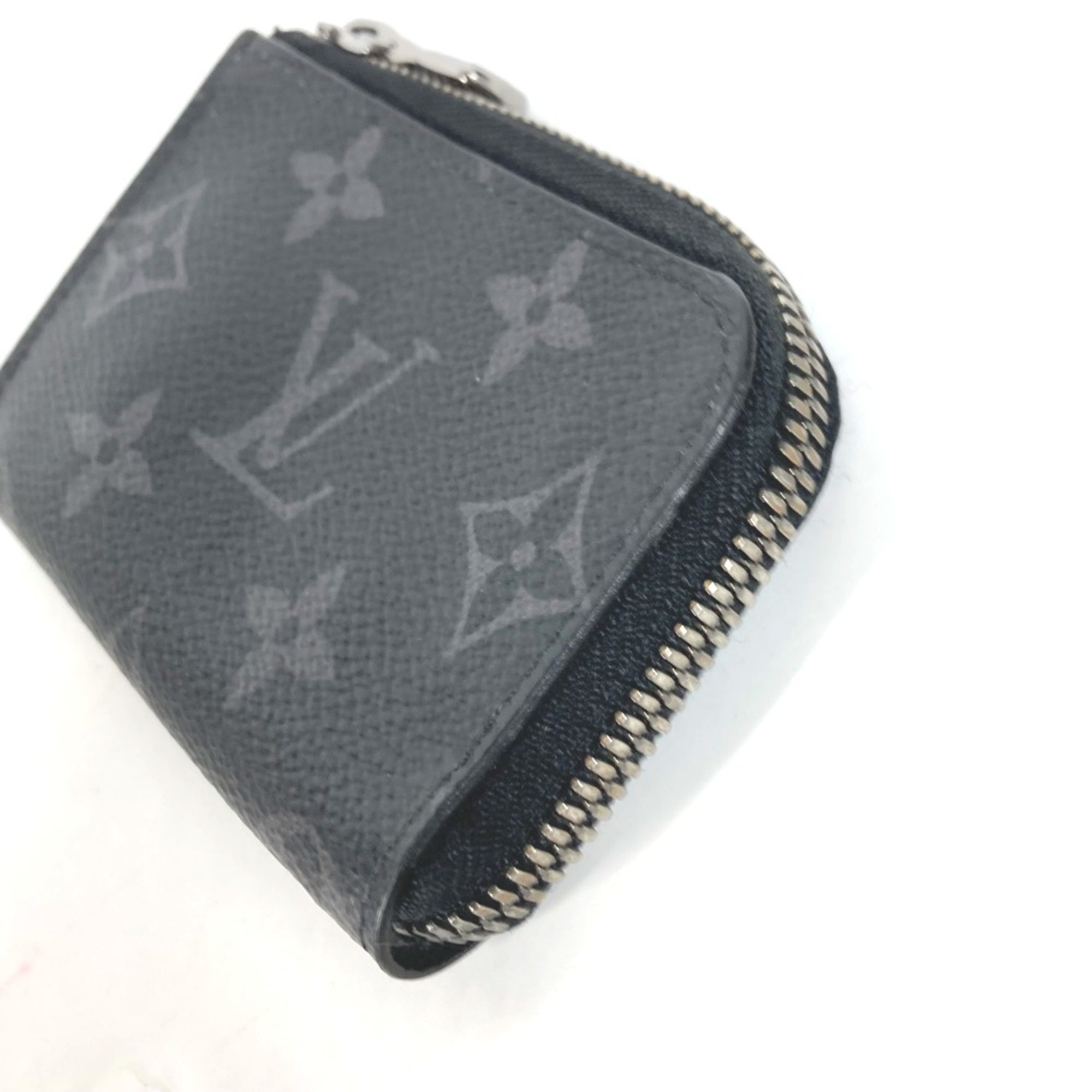 Louis Vuitton M63536 MonogramEclipse Coin Compartment Wallet L-shaped zipper coin purse Black