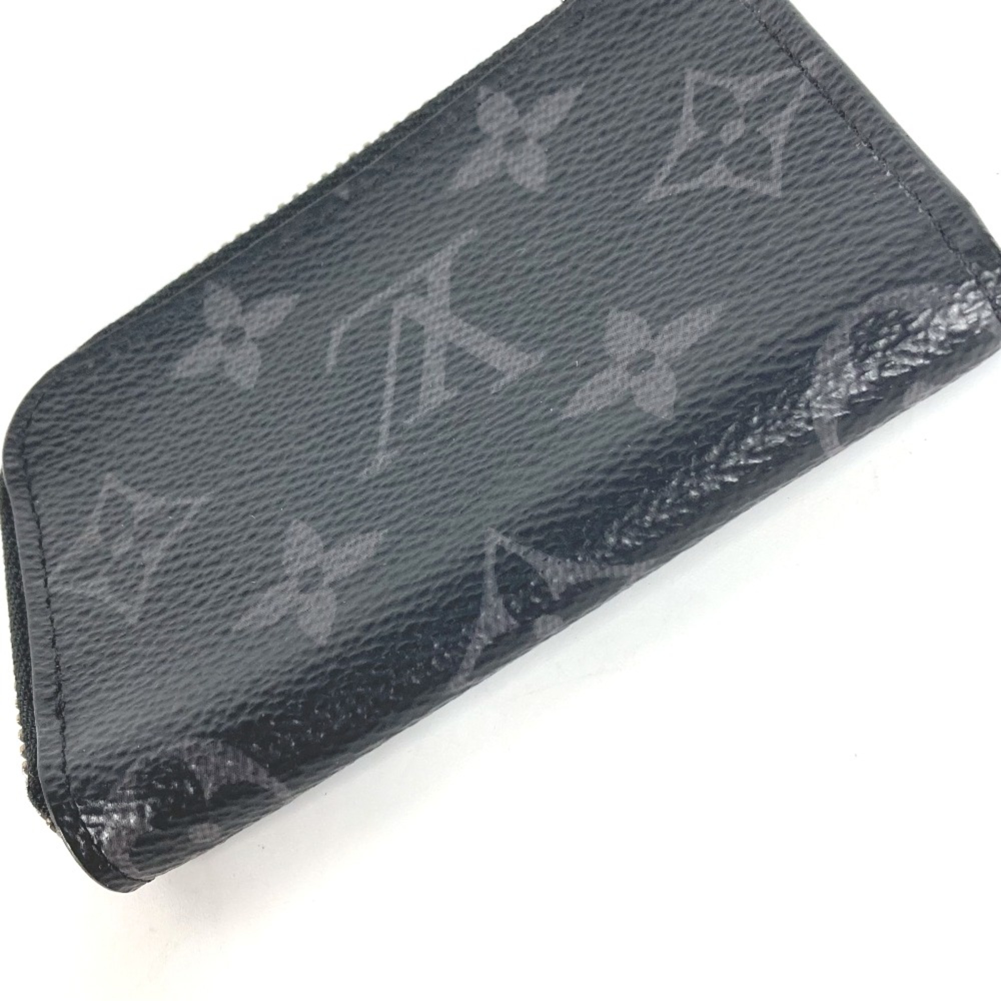 Louis Vuitton M63536 MonogramEclipse Coin Compartment Wallet L-shaped zipper coin purse Black