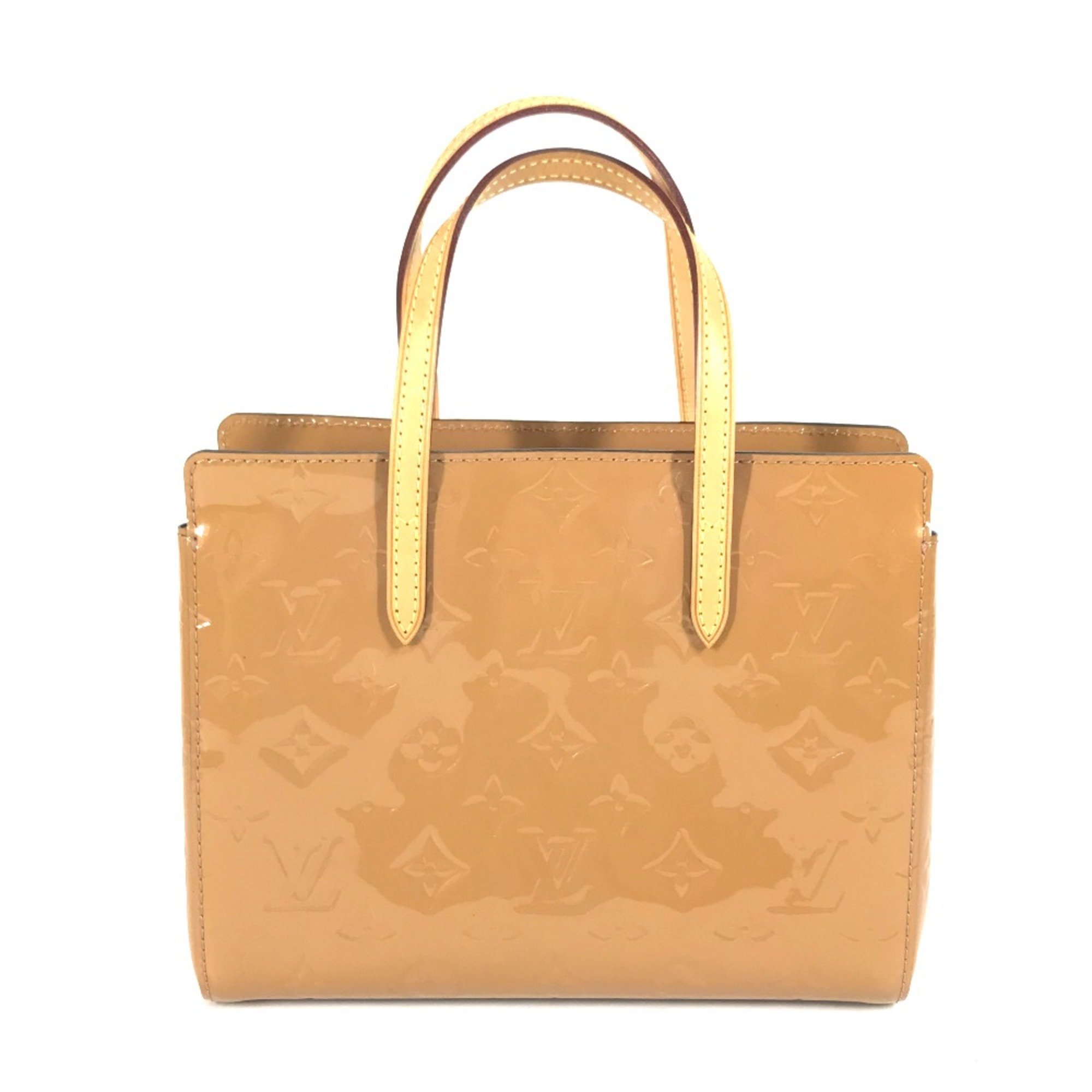 Louis Vuitton M90015 MonogramVernis Hand Bag Tote Bag Rose Velur Beige