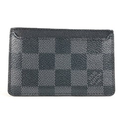 Louis Vuitton N62666 Damier Graphite Business Card Holder Pass Case Card Case Black