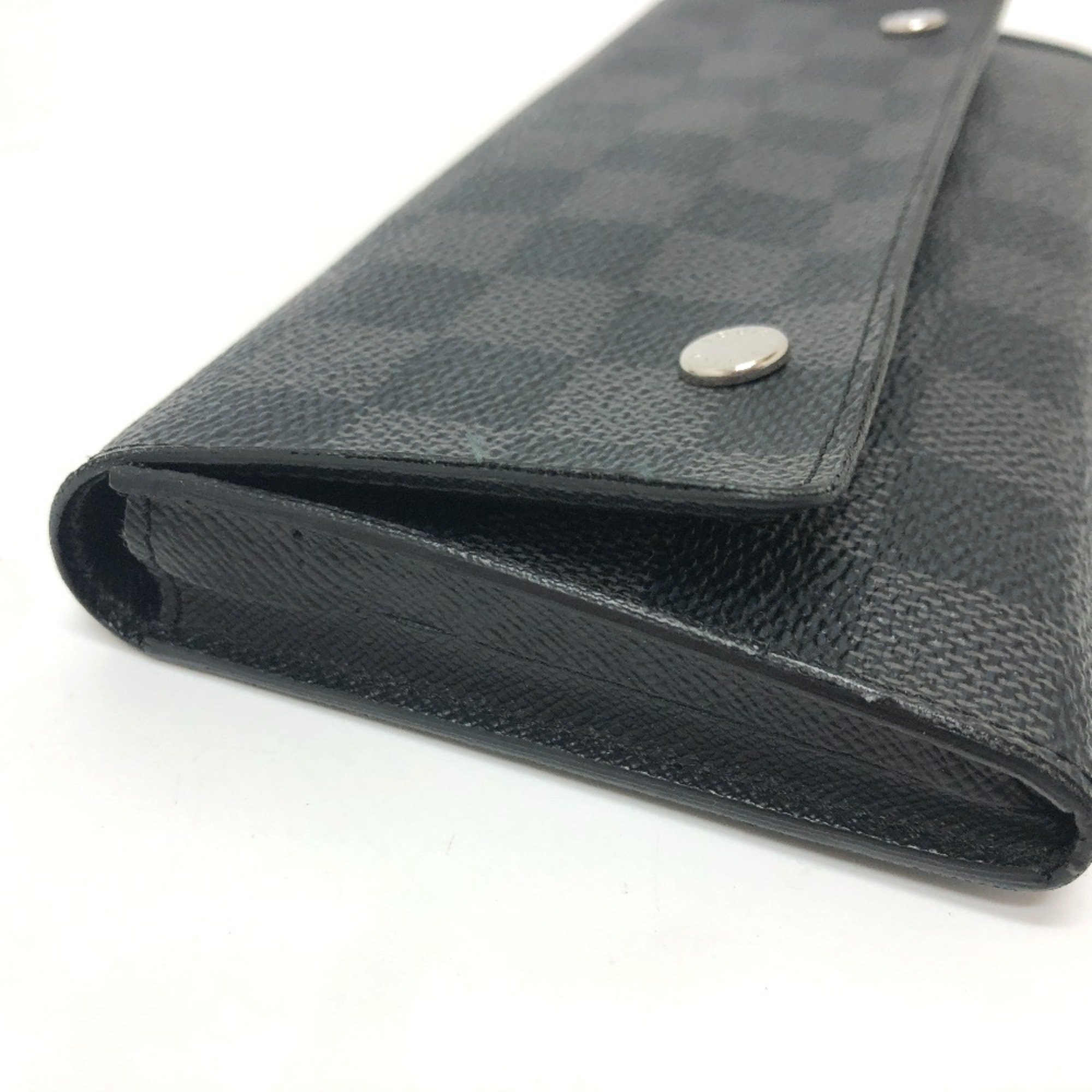 Louis Vuitton N63084 Damier Graphite Bifold Long Wallet Black SilverHardware