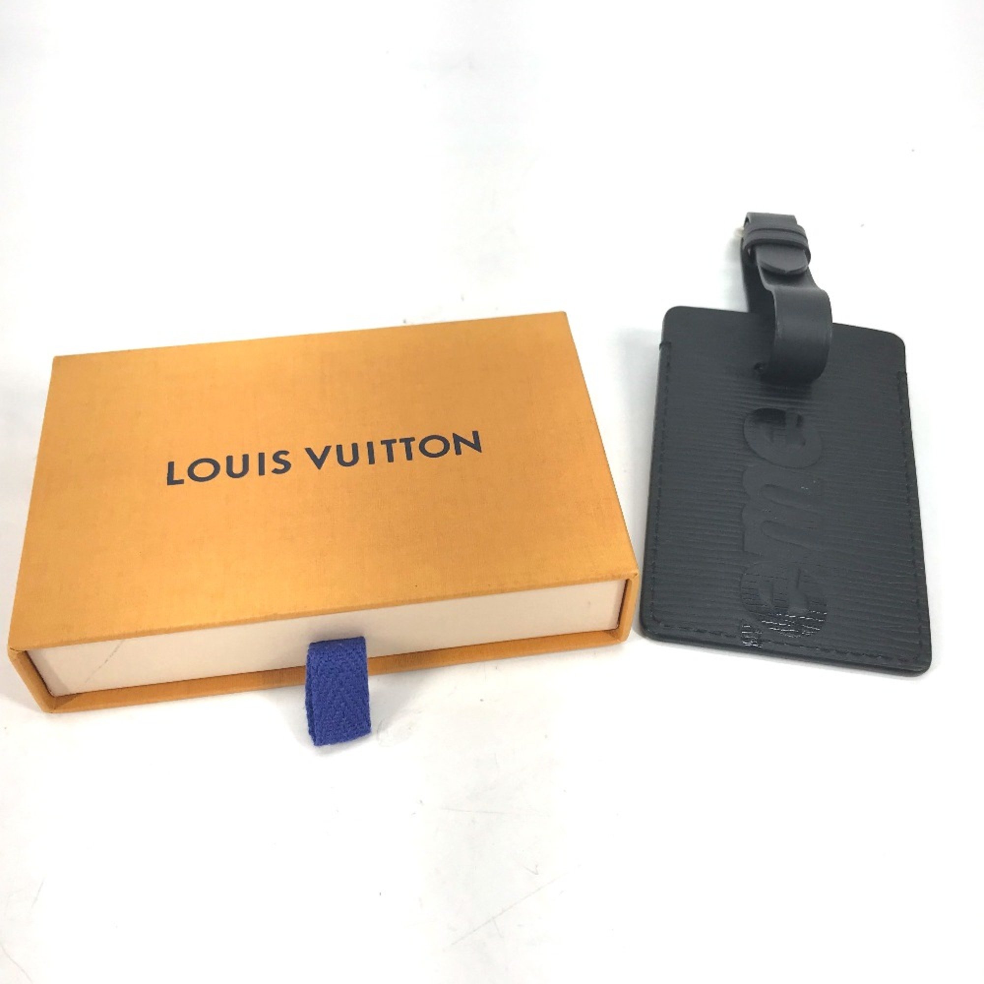 Louis Vuitton M67726 Epi Supreme collaboration Name tag Noir Black