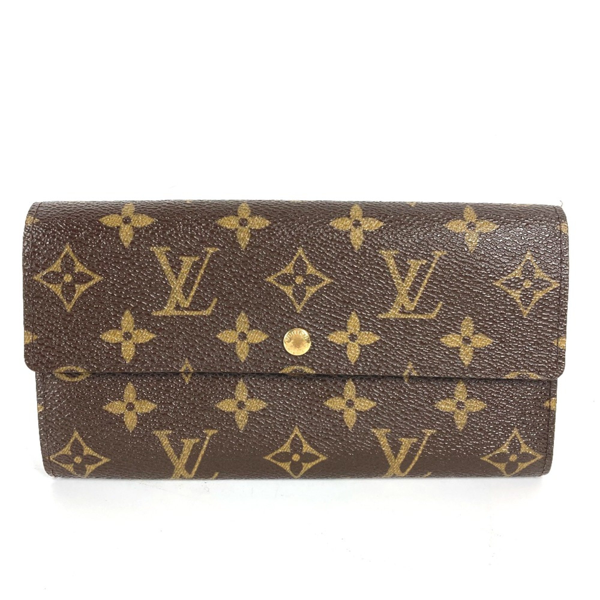 Louis Vuitton M61726 Monogram flap Long Wallet Brown