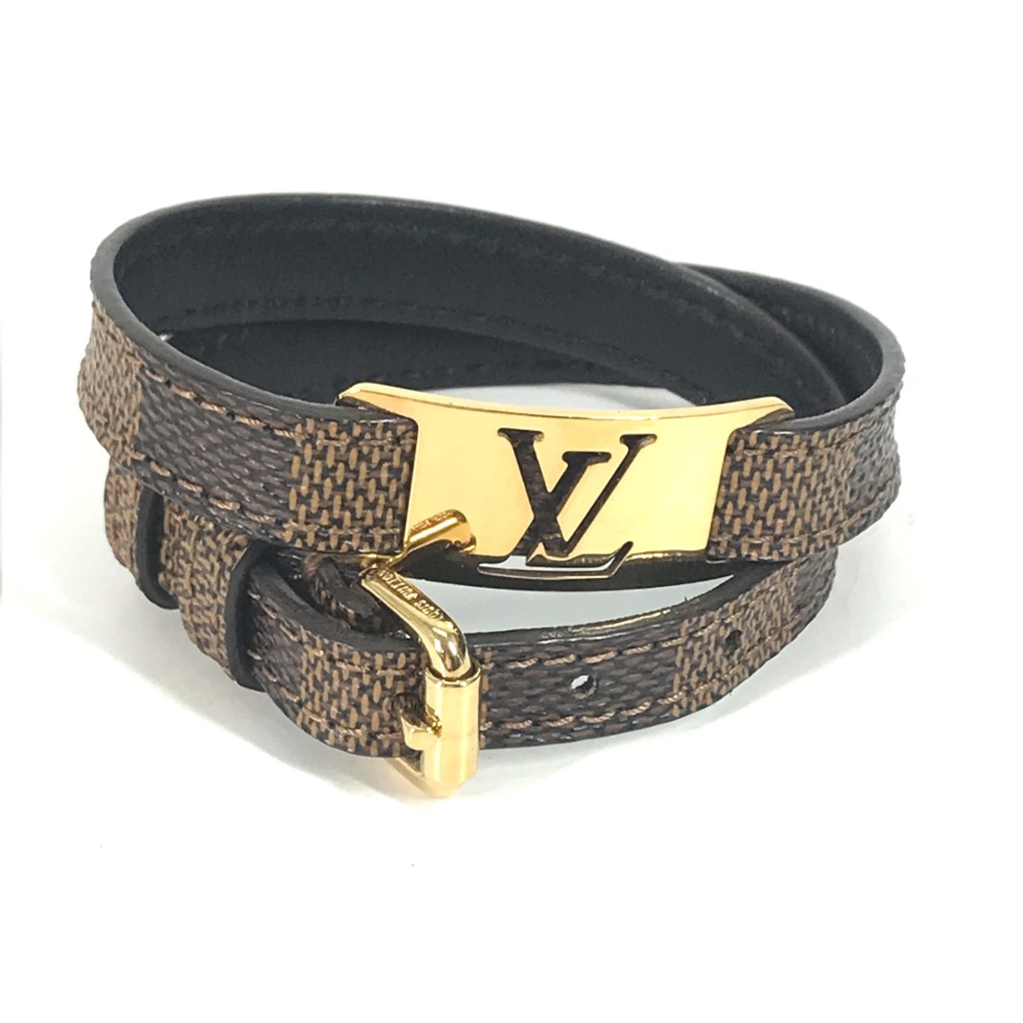 Louis Vuitton M6623E Damier Accessories Bangle Double Layer Bracelet Ebene Brown