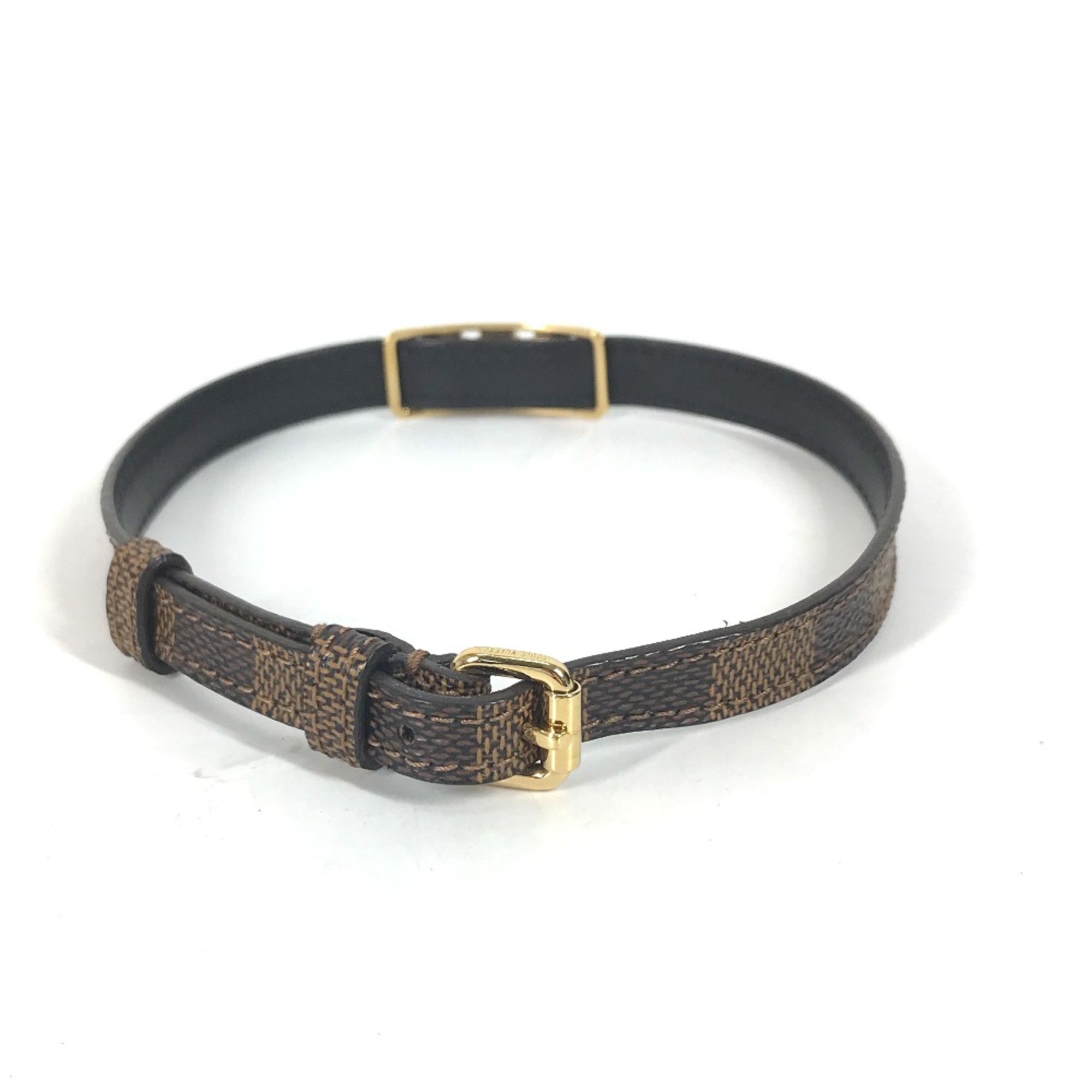 Louis Vuitton M6623E Damier Accessories Bangle Double Layer Bracelet Ebene Brown