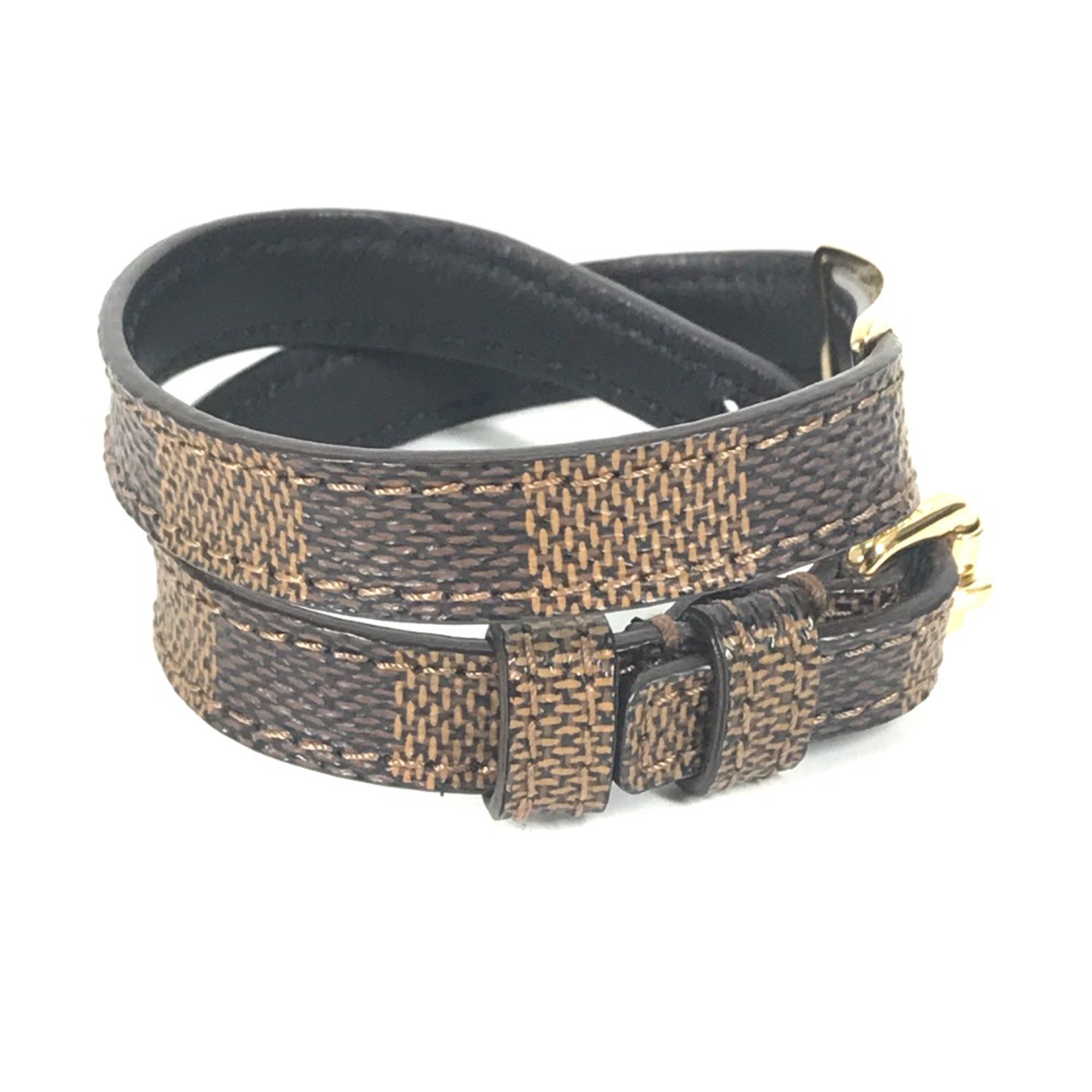 Louis Vuitton M6623E Damier Accessories Bangle Double Layer Bracelet Ebene Brown