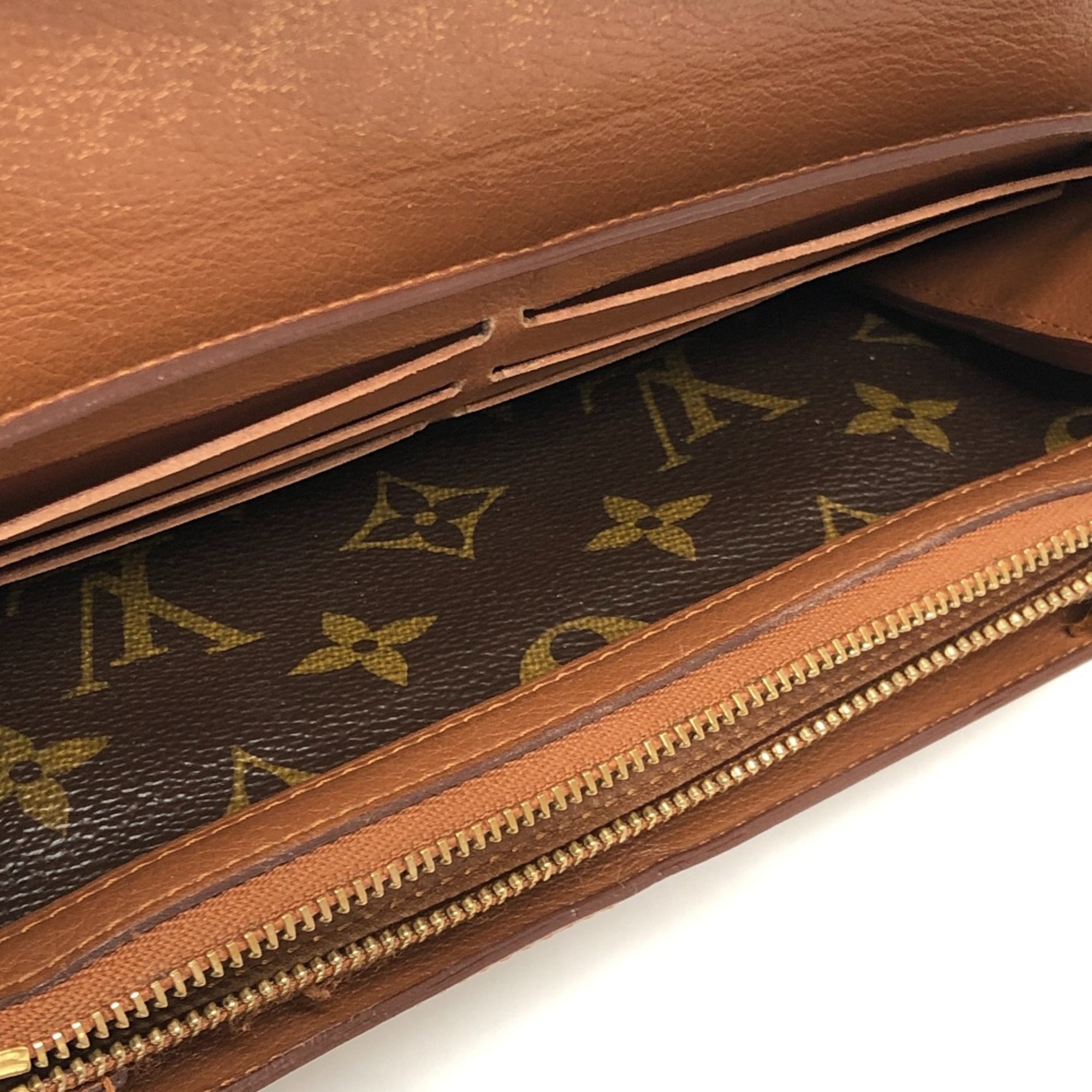 Louis Vuitton M60362 Wallet Long Wallet Long Wallet Brown Metal fittingsGold