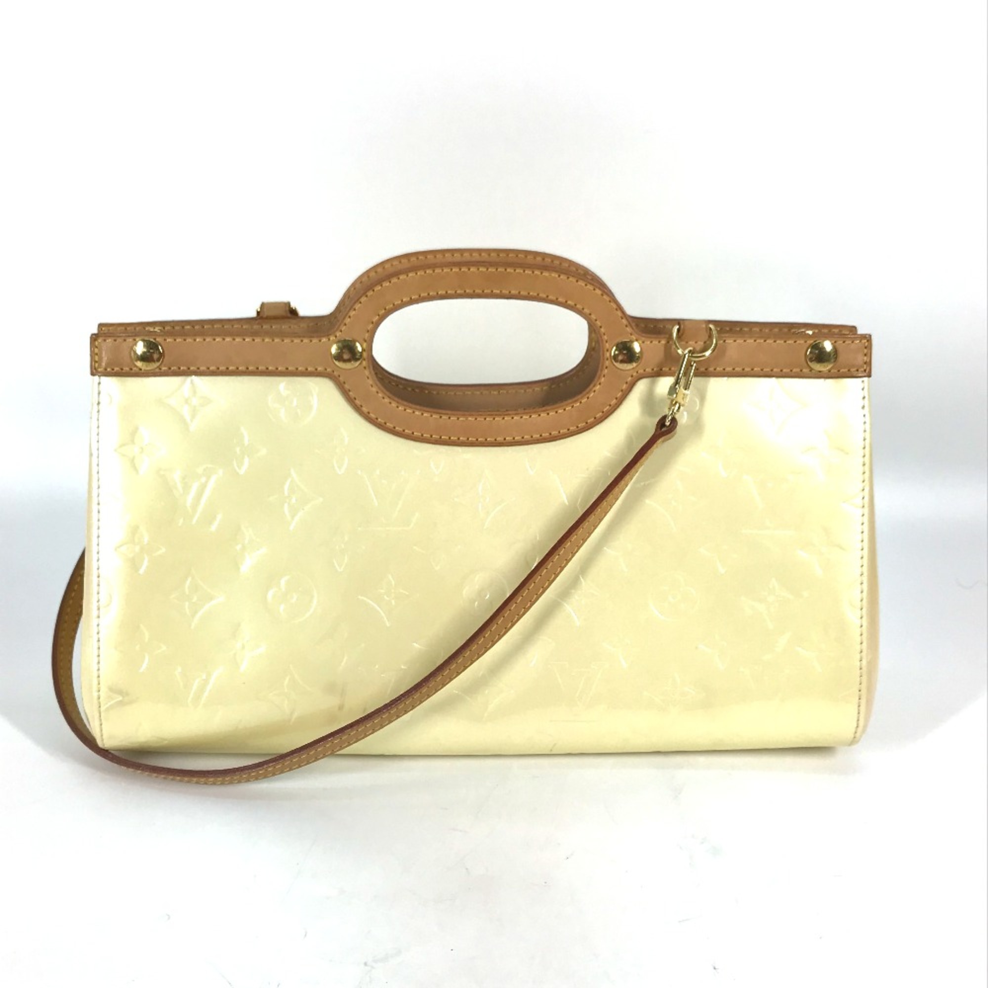 Louis Vuitton M91374 MonogramVernis Bag Handbag Shoulder 2WAY Shoulder Bag Perle White