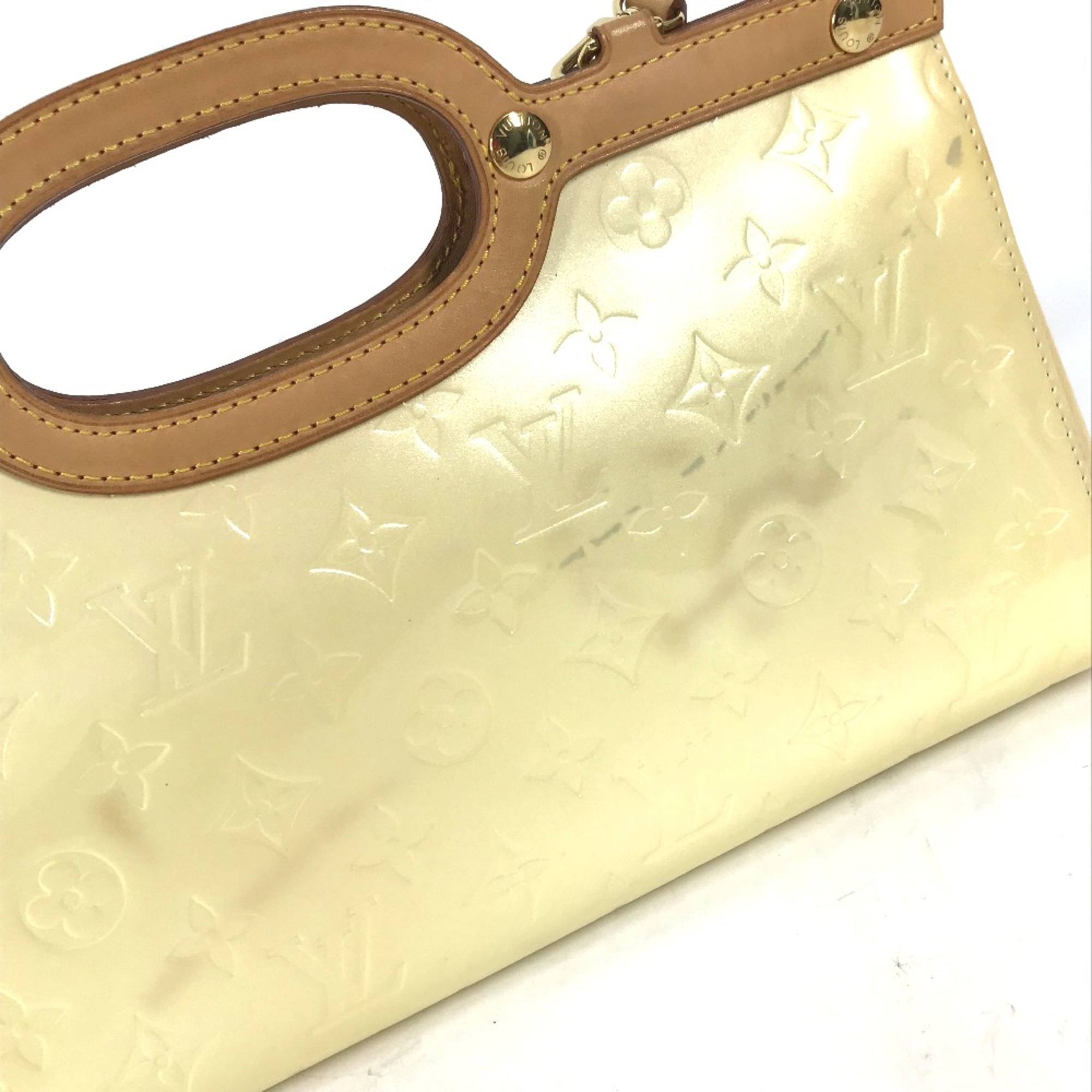 Louis Vuitton M91374 MonogramVernis Bag Handbag Shoulder 2WAY Shoulder Bag Perle White