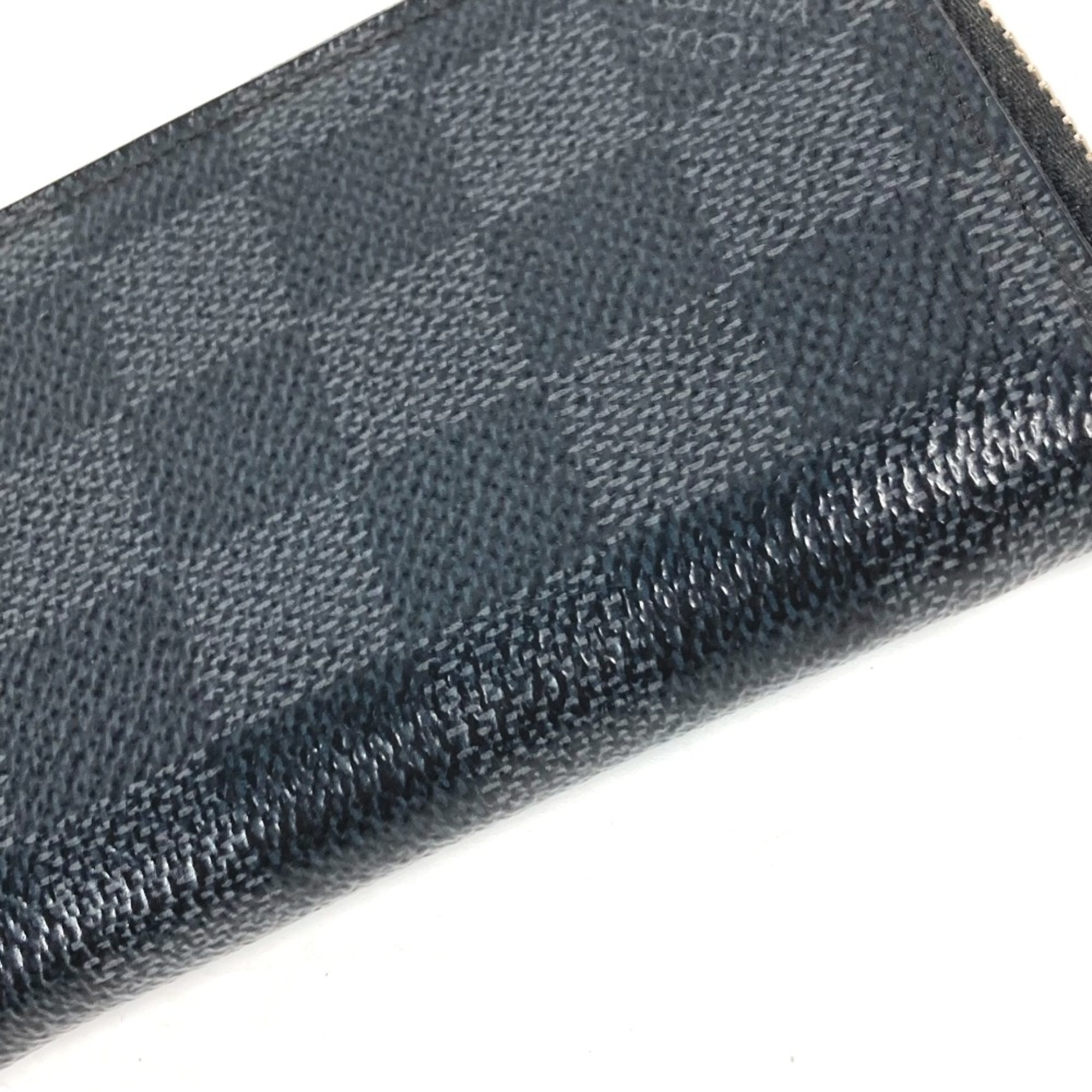 Louis Vuitton N63076 Damier Graphite Coin Compartment Wallet Zip Around coin purse Black