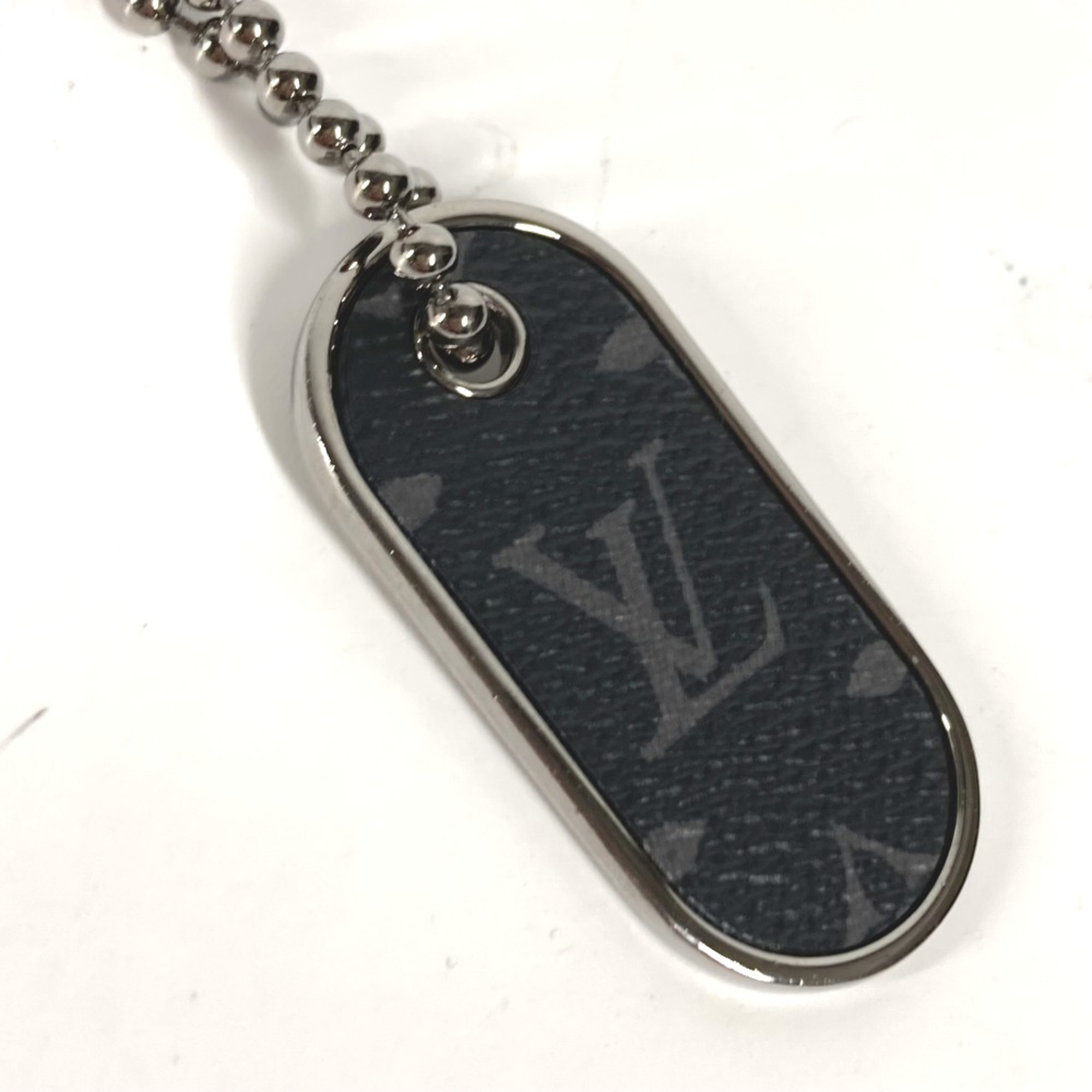 Louis Vuitton M63618 MonogramEclipse Charm Key Ring Bag Charm Key Holder Silver x Black