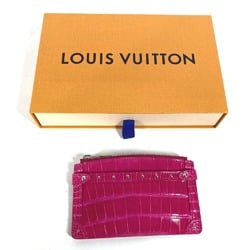 Louis Vuitton Studs Wallet Coin Compartment with key ring coin purse pink