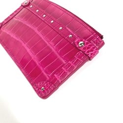 Louis Vuitton Studs Wallet Coin Compartment with key ring coin purse pink