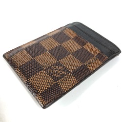 Louis Vuitton N61209 Damier Business card holder  pass case  with money clip Card Case Ebene Brown