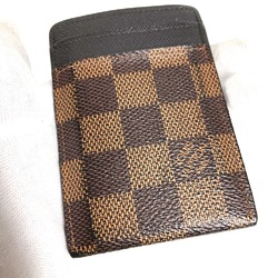 Louis Vuitton N61209 Damier Business card holder  pass case  with money clip Card Case Ebene Brown