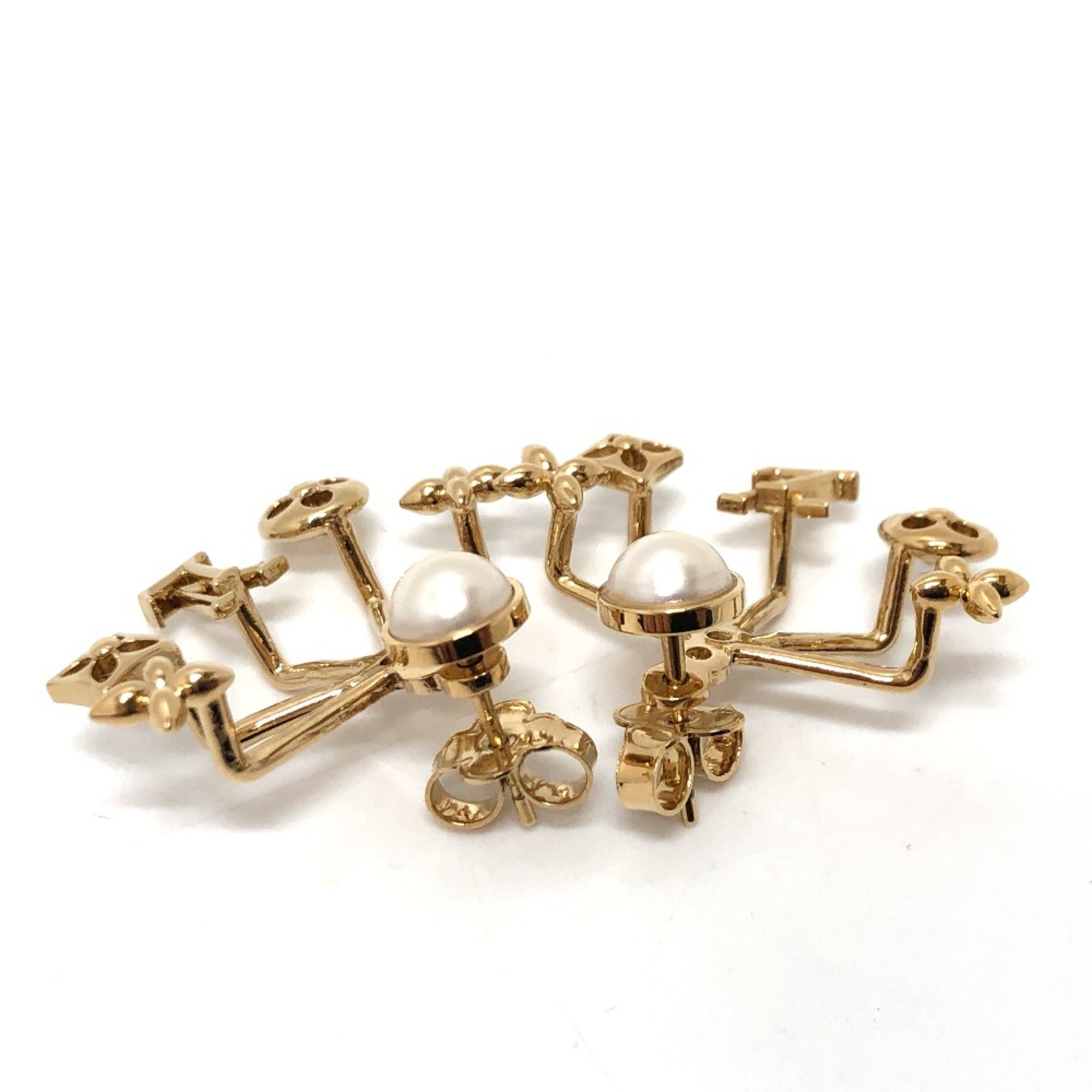 Louis Vuitton M00601 Pearl accessories Pierce Gold White