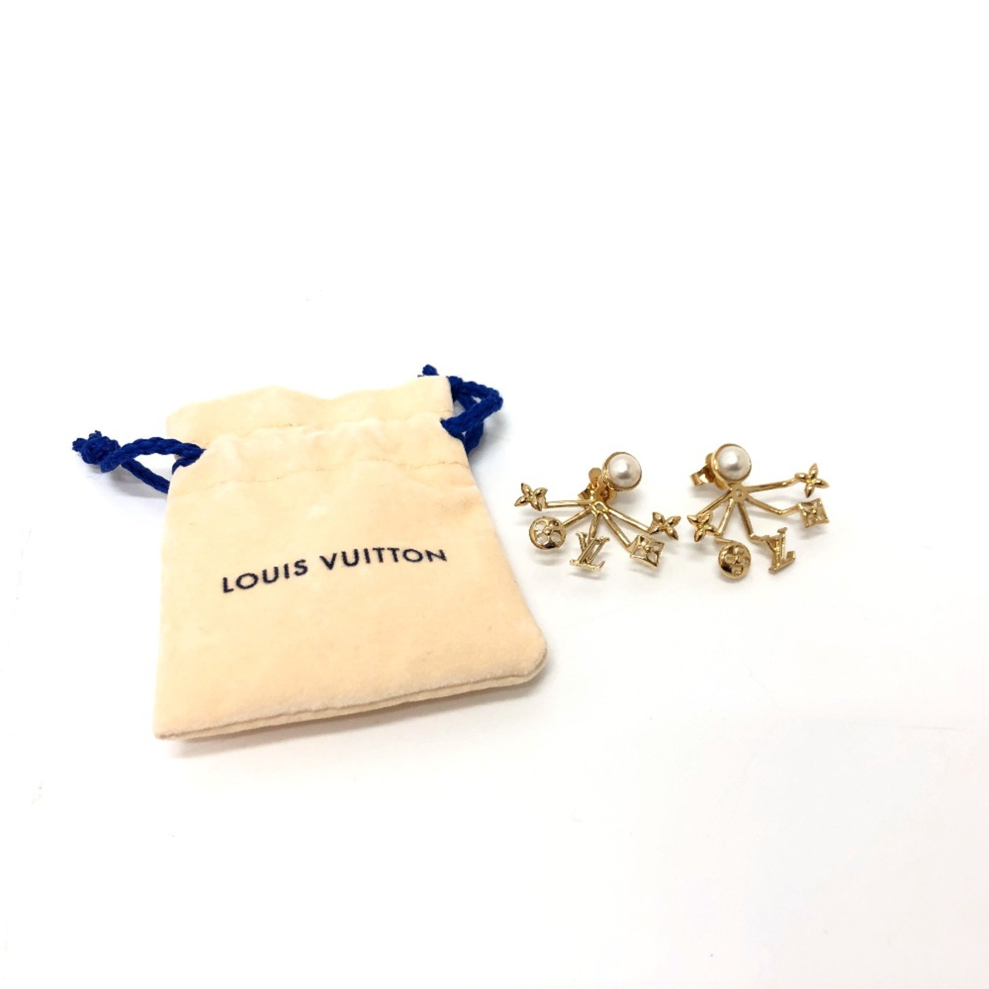 Louis Vuitton M00601 Pearl accessories Pierce Gold White