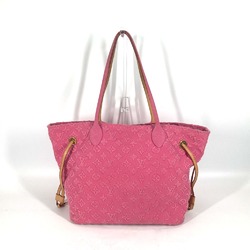 Louis Vuitton M40834 Monogram-Applique Denim Shoulder Bag Tote Bag Rose pink